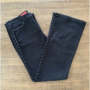 NYDJ Women's 14 Black Studded Bootcut Jeans Lift Tuck NWOT Snazzy Fun